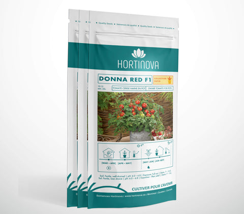 DONNA RED F1  – Semences de Tomate pour Patio, Pots & Paniers Suspendus